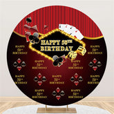 Lofaris Casino Black Red Classic Circle 50Th Birthday Backdrop